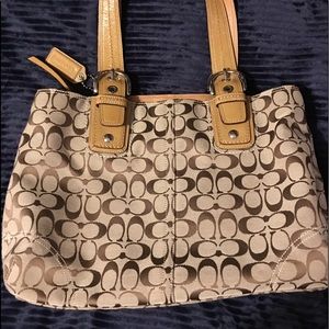 Coach large beige tote